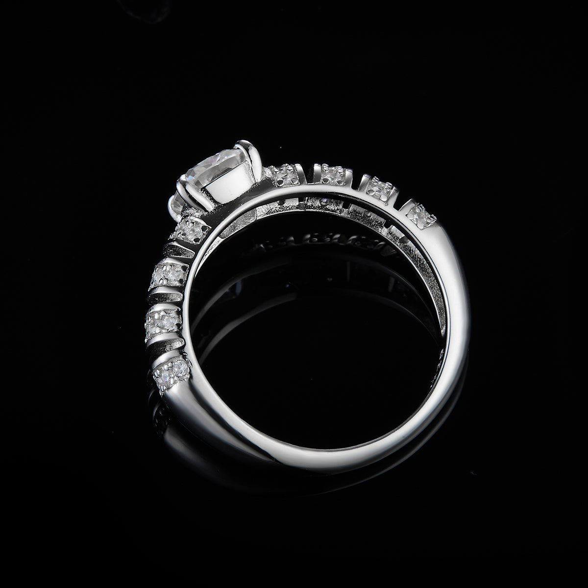 1.0ct Moissanite 925 Sterling Silver Rings Designed Thick Arm Cushion Cut Moissanite Diamond Women's S925 Ring R0267